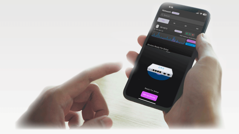 Настройка маршрутизатора Alta Labs ROUTE 10 через мобильное приложение Alta Networks на смартфоне, интерфейс с графиками сети