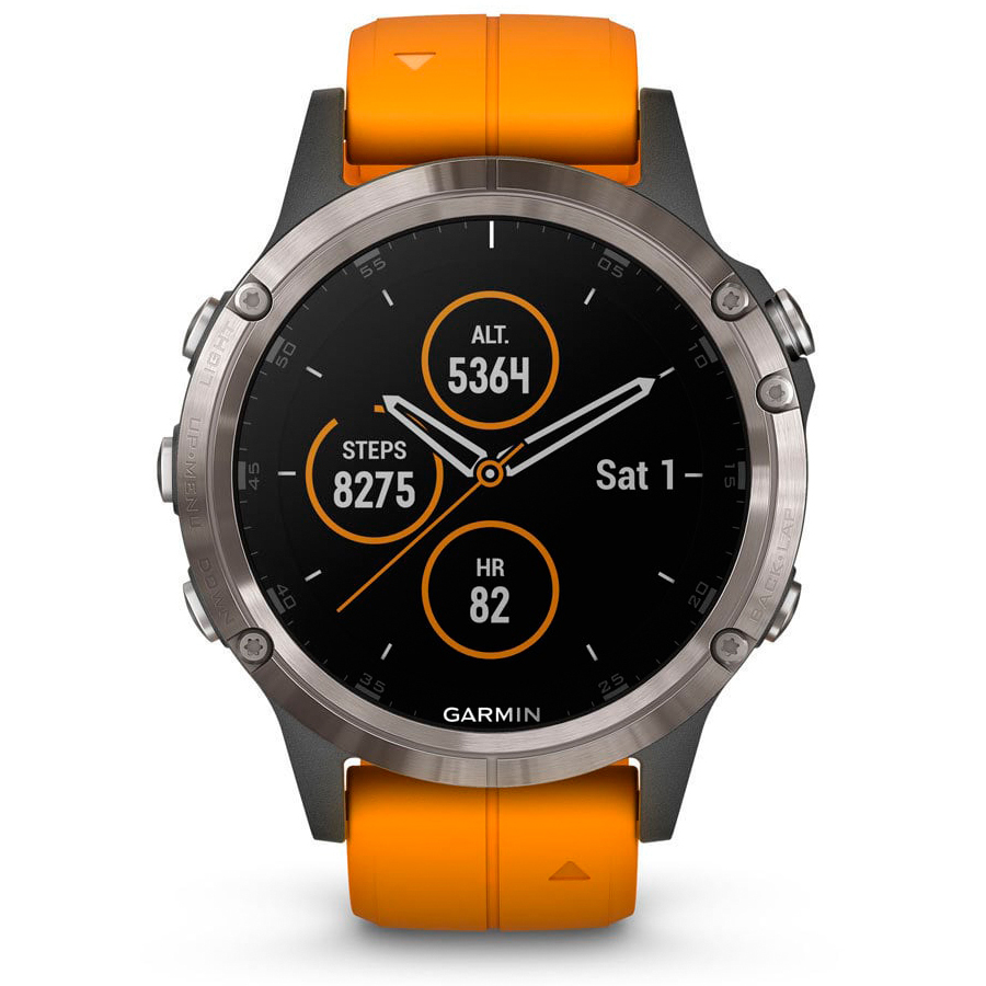 Смарт-часы Garmin Fenix 5 Plus Sapphire титан/оранжевый 010-01988-05 -  цена, купить на wifi.kz