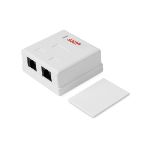 Настенная розетка SHIP A181A, 2 Модуля, Cat5e, RJ-11, RJ-45, UTP, белый фото 2
