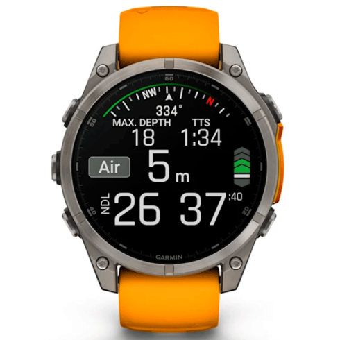 Смарт-часы Garmin Fenix 8 47 мм AMOLED сапфир/оранжевый, силикон фото 4