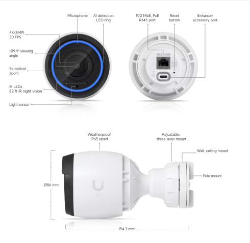 IP-камера Ubiquiti UniFi Protect G5 Professional 4K фото 2