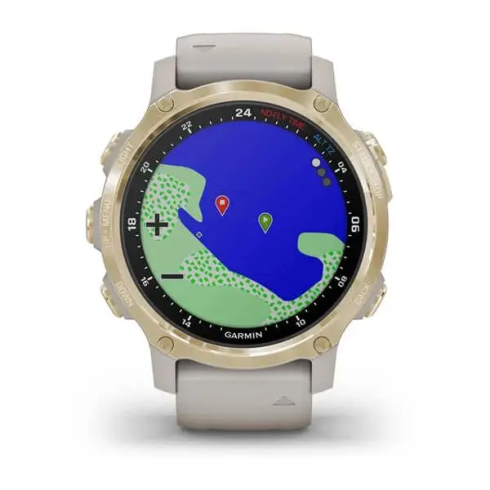 Смарт-часы Garmin Descent Mk2S 42 мм AMOLED сапфир/светлое золото, силикон фото 9