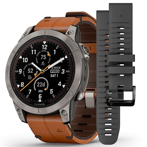 Смарт-часы Garmin Fenix 7 Pro 47 мм Solar сапфир/темный, кожа фото 1