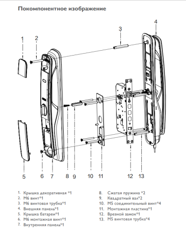 Смарт замок Philips 702 - push-pull фото 8