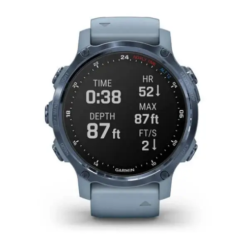 Смарт-часы Garmin Descent Mk2S 42 мм AMOLED сапфир/синий минерал, силикон фото 10