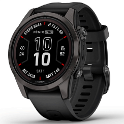 Смарт-часы Garmin Fenix 7S Pro 42 мм Solar сапфир/темный, силикон