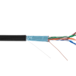 Кабель NETLAN F/UTP 4 пары, Кат.5e (Класс D), 100МГц, одножильный, BC (чистая медь), внешний, PE до -40C, черный, 305м фото 1