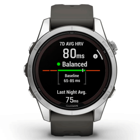 Смарт-часы Garmin Fenix 7S Pro 42 мм AMOLED стекло/серый, графитовый силикон фото 4
