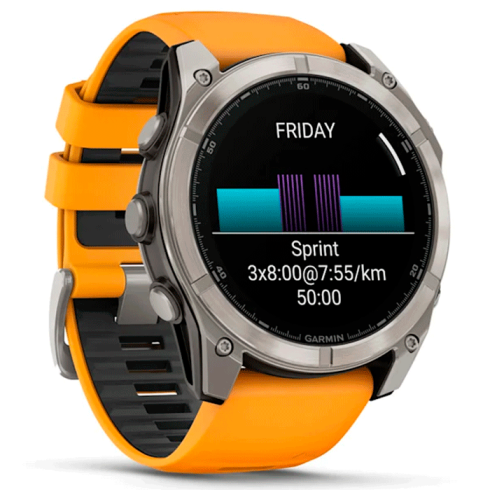 Смарт-часы Garmin Fenix 8 51 мм AMOLED сапфир/оранжевый, силикон фото 2