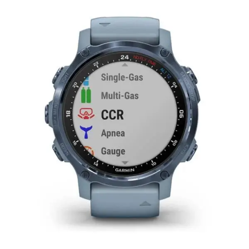 Смарт-часы Garmin Descent Mk2S 42 мм AMOLED сапфир/синий минерал, силикон фото 4