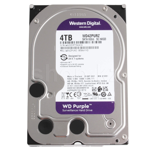 Жесткий диск HDD 4Tb Western Digital Purple SATA 6Gb/s 256Mb 3,5" 