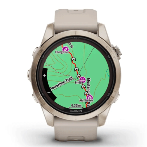 Смарт-часы Garmin Fenix 7S Pro 42 мм Solar сапфир/песочный, силикон фото 8