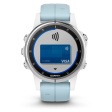 Смарт-часы Garmin Fenix 5S Plus белый/голубой фото 2