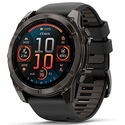 Смарт-часы Garmin Fenix 8 51 мм AMOLED сапфир/темно-серый, силикон