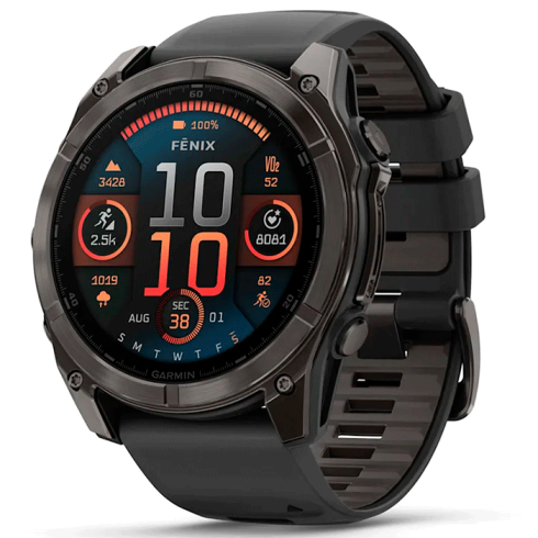 Смарт-часы Garmin Fenix 8 51 мм AMOLED сапфир/темно-серый, силикон фото 1