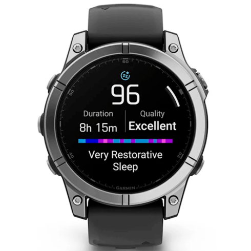 Смарт-часы Garmin Fenix E 47 мм AMOLED нержавеющая сталь, темный силикон фото 5