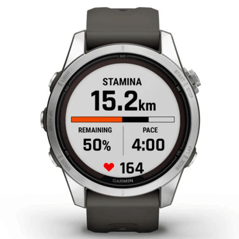 Смарт-часы Garmin Fenix 7S Pro 42 мм AMOLED стекло/серый, графитовый силикон фото 7