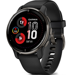 Смарт-часы Garmin Venu 2 Plus 43 мм AMOLED черный/силикон