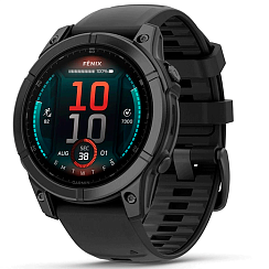 Смарт-часы Garmin Fenix E 47 мм AMOLED темная сталь, темный силикон
