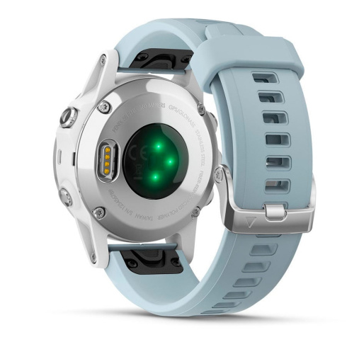 Смарт-часы Garmin Fenix 5S Plus белый/голубой фото 7