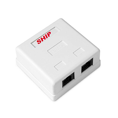 Настенная розетка SHIP A181A, 2 Модуля, Cat5e, RJ-11, RJ-45, UTP, белый