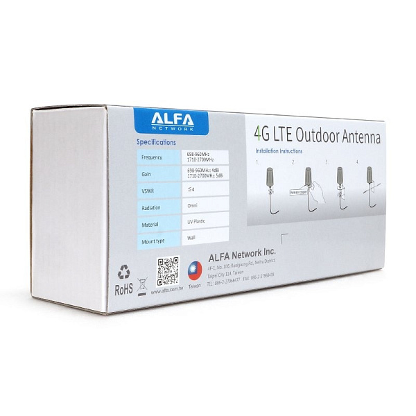 4G LTE антенна Alfa 5dBi Omni N male