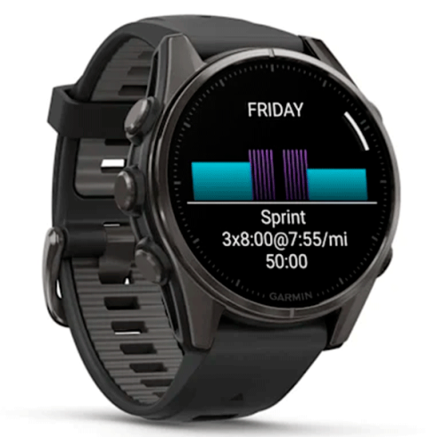Смарт-часы Garmin Fenix 8 43 мм AMOLED сапфир/черный, силикон фото 8