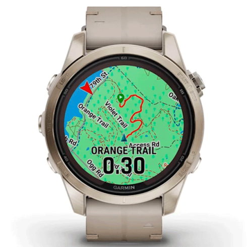Смарт-часы Garmin Fenix 7S Pro 42 мм Solar сапфир/темный, кожа фото 7