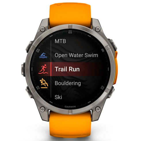 Смарт-часы Garmin Fenix 8 47 мм AMOLED сапфир/оранжевый, силикон фото 5