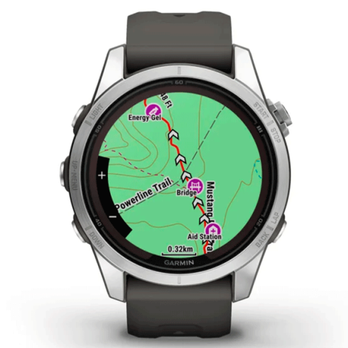 Смарт-часы Garmin Fenix 7S Pro 42 мм AMOLED стекло/серый, графитовый силикон фото 3