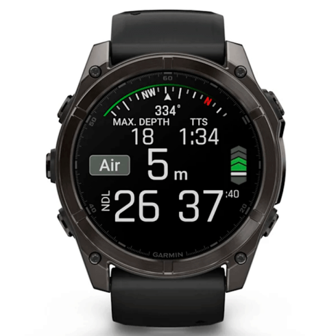 Смарт-часы Garmin Fenix 8 51 мм AMOLED сапфир/темно-серый, силикон фото 9