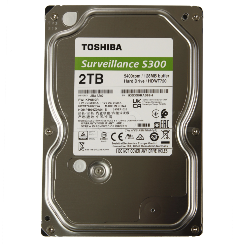 Жесткий диск HDD Video Surveillance Toshiba S300 (3,5'' 2TB 540RPM 128MB SATA 6Gb/s) фото 1