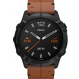 Смарт-часы Garmin Fenix 6X Sapphire DLC черный/коричневый