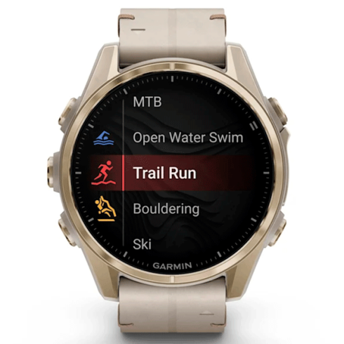 Смарт-часы Garmin Fenix 8 43 мм AMOLED сапфир/золотой, кожа фото 4
