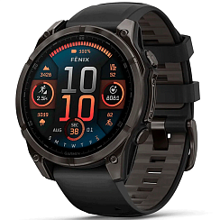 Смарт-часы Garmin Fenix 8 47 мм AMOLED сапфир/черный, силикон