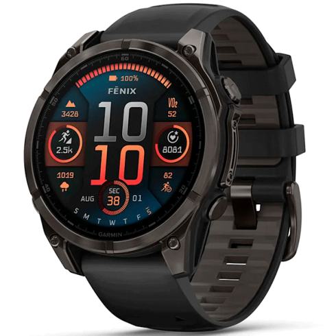 Смарт-часы Garmin Fenix 8 47 мм AMOLED сапфир/черный, силикон фото 1