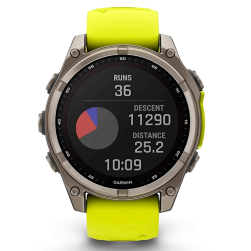 Смарт-часы Garmin Fenix 8 47 мм Solar сапфир/светло-зеленый, силикон фото 6