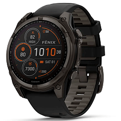 Смарт-часы Garmin Fenix 8 47 мм Solar сапфир/темно-серый, силикон