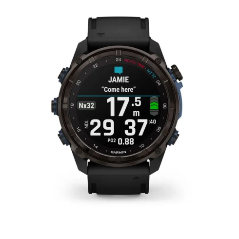 Смарт-часы Garmin Descent Mk3i 51 мм AMOLED сапфир/карбоново-серый DLC титан, черный силикон фото 3