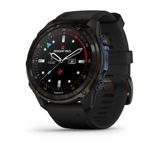 Смарт-часы Garmin Descent Mk3i 51 мм AMOLED сапфир/карбоново-серый DLC титан, черный силикон фото 1
