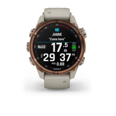 Смарт-часы Garmin Descent Mk3i 43 мм AMOLED сапфир/бронзовый титан, серый силикон фото 3