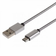 Кабель Rexant USB-microUSB 1м серебристый фото 1