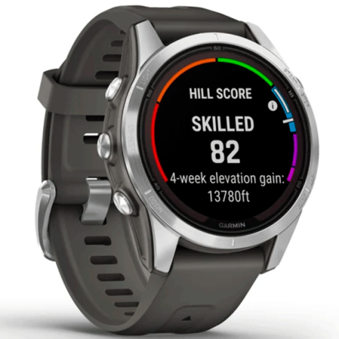 Смарт-часы Garmin Fenix 7S Pro 42 мм AMOLED стекло/серый, графитовый силикон фото 2