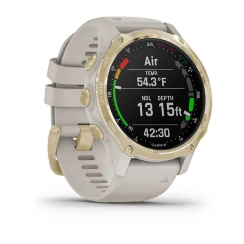 Смарт-часы Garmin Descent Mk2S 42 мм AMOLED сапфир/светлое золото, силикон фото 3