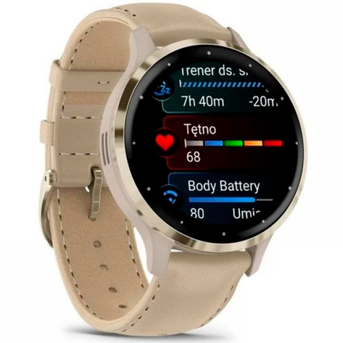 Смарт-часы Garmin Venu 3S 41 мм AMOLED песочный/кожа фото 3