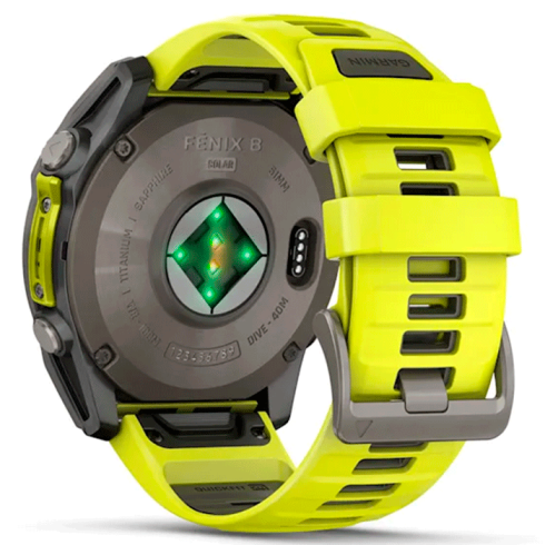 Смарт-часы Garmin Fenix 8 51 мм Solar сапфир/светло-зеленый, силикон фото 10