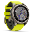 Смарт-часы Garmin Fenix 8 47 мм Solar сапфир/светло-зеленый, силикон фото 2