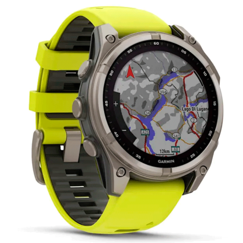 Смарт-часы Garmin Fenix 8 47 мм Solar сапфир/светло-зеленый, силикон фото 2