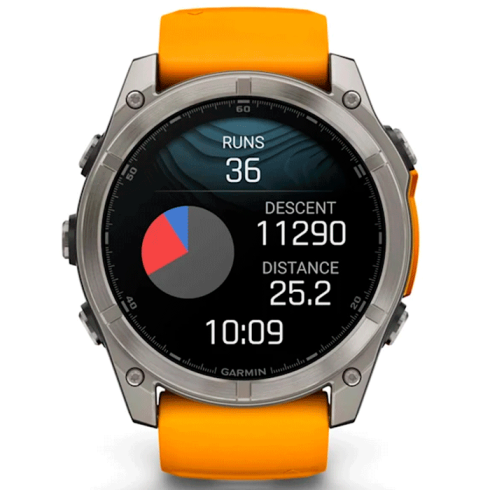 Смарт-часы Garmin Fenix 8 51 мм AMOLED сапфир/оранжевый, силикон фото 3