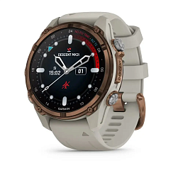 Смарт-часы Garmin Descent Mk3i 43 мм AMOLED сапфир/бронзовый титан, серый силикон